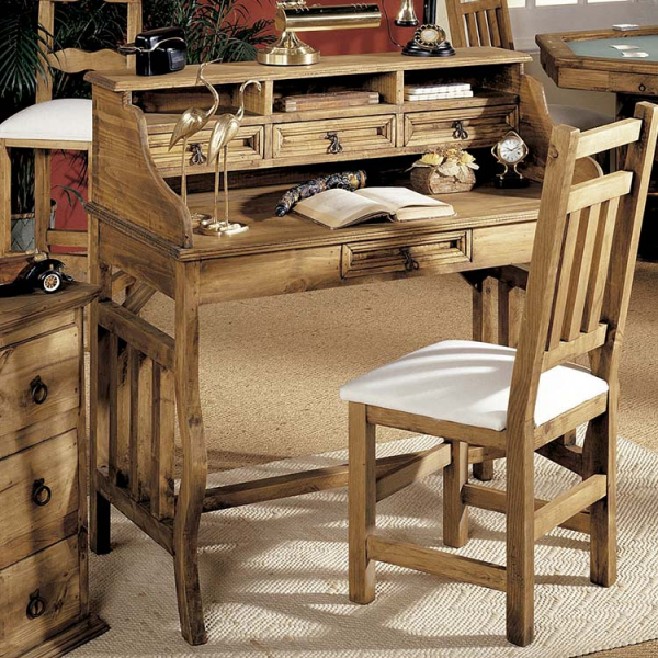 escritorio rústico de madera destacado