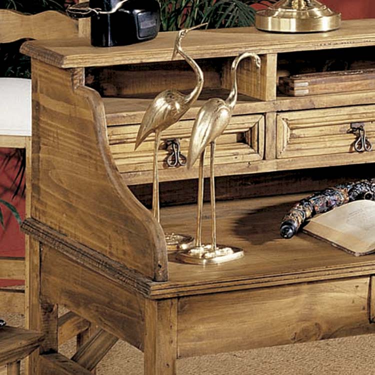 escritorio rústico de madera detalle